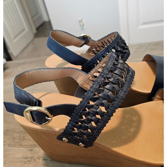 Tommy Hilfiger Rubena2 Wedge Sandals Women Sz 8.5 Blue Boho Chunky Festival - Picture 3 of 11